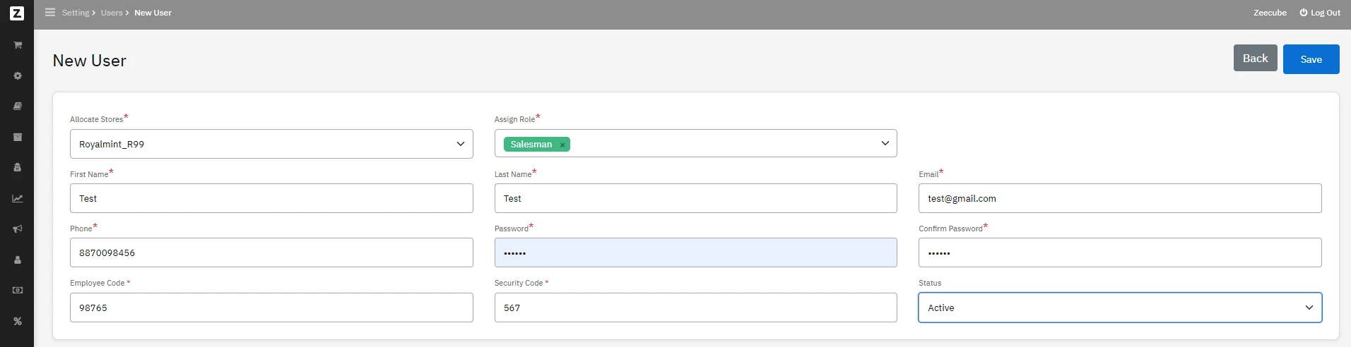 Centralized user management on Ginesys cloud pos