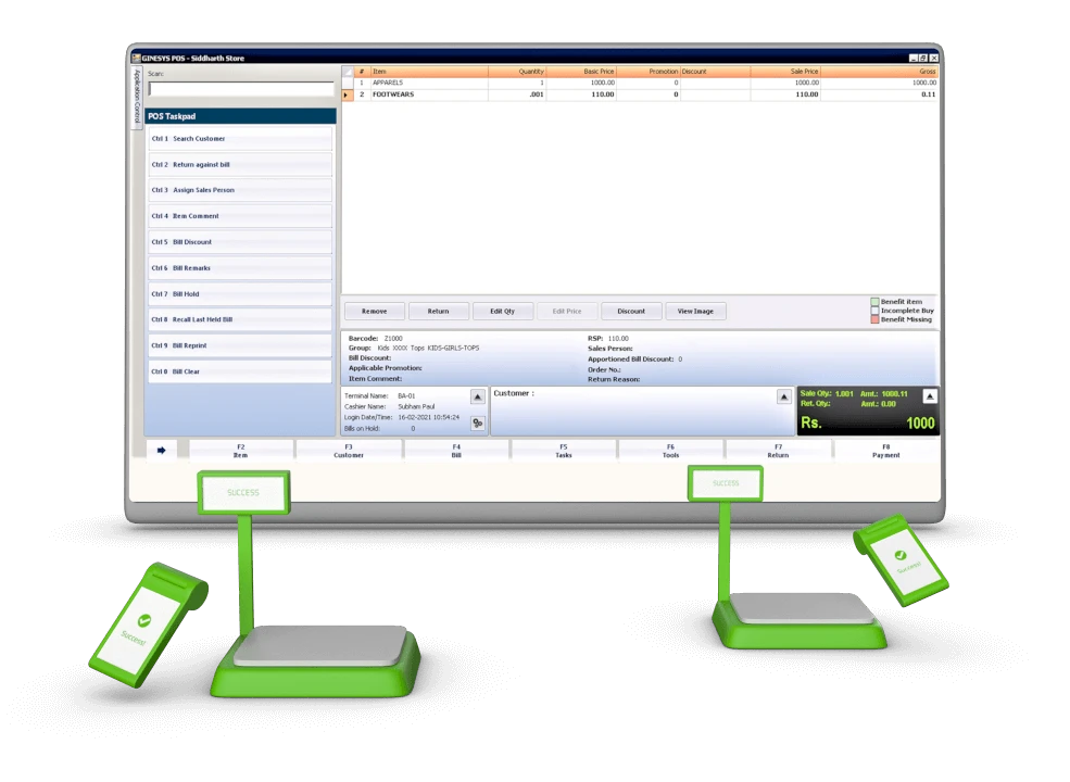 Multi-terminal Ginesys Offline POS