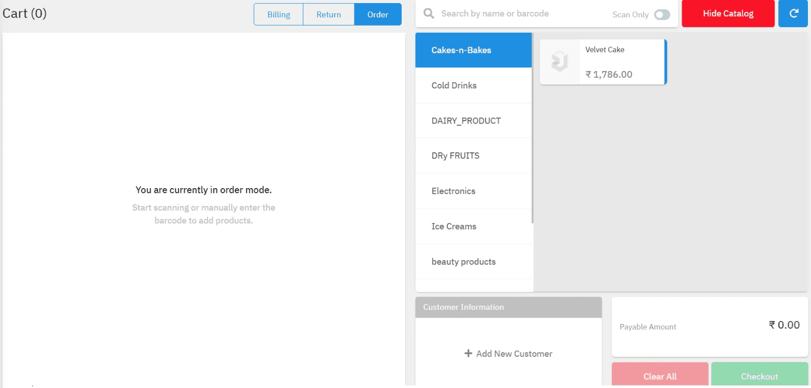 Customer Order Creation